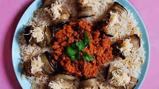 Recette aubergines farcies 🍆 Riz Pilaf  DINER FACILE ET RAPIDE 😋 [upl. by Yrocaj]