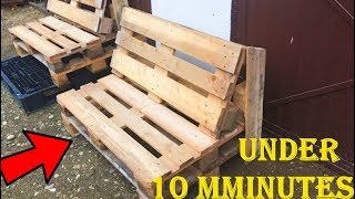 Hot to make PALLET BENCH under 10 Minutes 2019  Without Finishing and painted [upl. by Gerrilee]