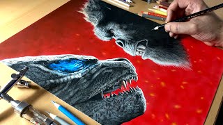 Drawing Godzilla vs Kong  Timelapse  Artology [upl. by Schriever]