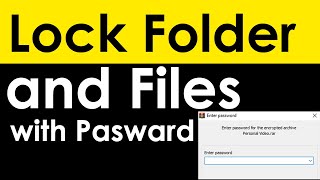 How to Lock Folder amp File with Password in Windows 10 8 7 Vista XP [upl. by Karyl]