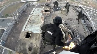 Brazilian BOPE Special Operations Battalion Helicopter Raid On Occupied Building [upl. by Dazhehs]