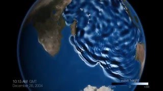 Nueva simulación del desplazamiento de las olas del tsunami de 2004 en Indonesia [upl. by Einnek]