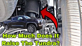 Heres How The Rear Air Suspension Works On The New 2022 Toyota Tundra How Much Lift Does It Add [upl. by Nabalas]