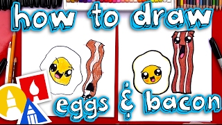 How To Draw Cute Eggs And Bacon [upl. by Bores]