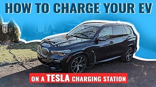 How To Charge Your EV On A Tesla Charging Station [upl. by Jez183]