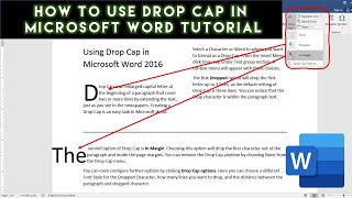 How to Insert Drop Cap in Microsoft Word Tutorial [upl. by Jangro61]