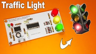 Make your own Traffic Light on PCB  NE555  CD4017 [upl. by Acirtap918]