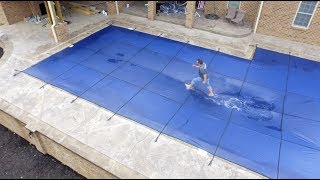 Installing and Testing a Winter Safety Cover  PoolGuys [upl. by Bernelle]