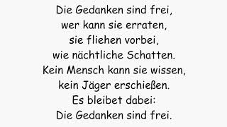 Die Gedanken sind frei Pete SeegerLyricsText  Robin Michels [upl. by Schwing]