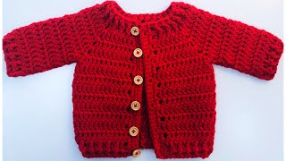 Kindness Day newborn baby crochet cardigan sweater 0 to 3 months for boys and girls 214 [upl. by Halbert]