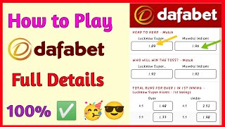 How to Play DAFABET Full Details 💯✅  Dafabet in Telugu [upl. by Nanis]