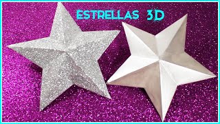 Estrella de Cartulina 3DChristmas Ornaments  Simple y Creativo [upl. by Gurolinick]