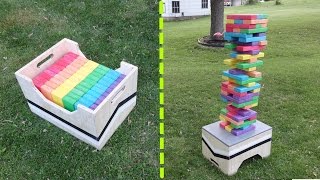 DIY Giant Jenga Game Table  Storage Box [upl. by Nnahtur132]