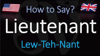 How to Pronounce Lieutenant CORRECTLY [upl. by Favianus]