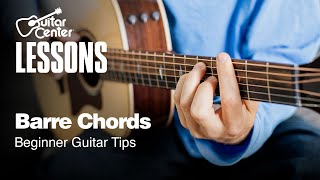 How to Play Barre Chords Major  Beginner Guitar Tips [upl. by Bathsheb]