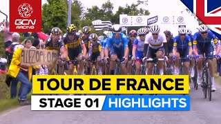 Fan Causes HUGE Crash That Wipes Out Entire Peloton  Tour de France 2021 Stage 1 Highlights [upl. by Crotty]