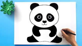 How to draw a Panda 🐼 Easy Panda Drawing [upl. by Ttihw817]