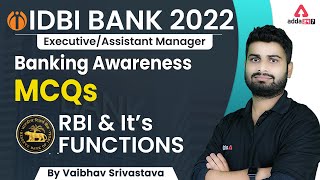 IDBI Bank 2022  Banking Awareness MCQs  RBI amp Its Functions By Vaibhav Srivastava [upl. by Verras]