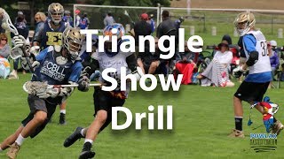 Triangle Show Drill Adjacent Slide and Recover Drill  Lacrosse  POWLAX [upl. by Eelyah]