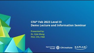 CFA Feb 2023 Level III  Institutional Investors  Dr Kyle Wong PhD CFA FRM [upl. by Rizzi]