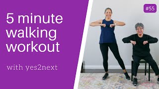 5 minute Indoor Walking Workout  Seniors Beginners [upl. by Beverlie]