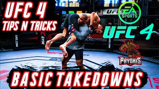 UFC 4 HOW TO DO ALL BASIC TAKE DOWNS BEGINNERS [upl. by Enilkcaj]