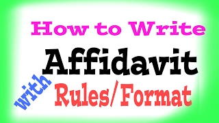 How to writeFormat of Affidavit [upl. by Gabrielson28]