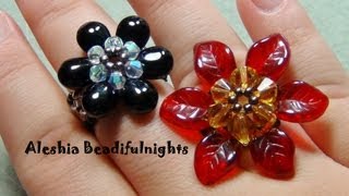 Briolette Flower Beaded Ring amp Pendant Tutorial [upl. by Mastic]