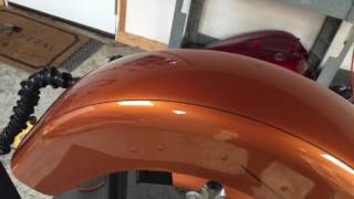 Motorcycle Dent Removal  Repairing a StreetGlide Fender with Paintless Dent Repair [upl. by Ennayhs]