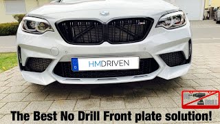 BEST No Drill License plate mount solution for the F87 M2  Carbonio [upl. by Suriaj]