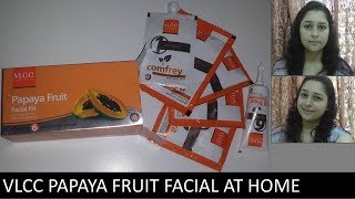 HOW TO DO FACIAL AT HOME STEP BY STEP USING VLCC PAPAYA FRUIT FACIAL KIT [upl. by Nwahsid742]