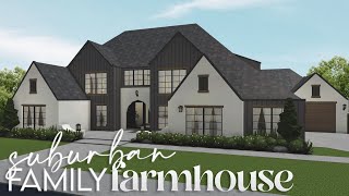 Bloxburg  Suburban Family Farmhouse  House Build [upl. by Enajyram]