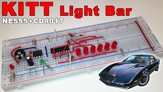 LED Chaser KNIGHT RIDER  NE555  CD4017 [upl. by Pablo604]