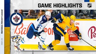 Jets  Predators 12022  NHL Highlights [upl. by Nodnol]