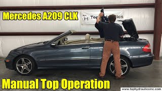 Mercedes A209 CLK  How To Manually Operate The Top [upl. by Aram]