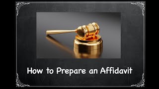 How to Prepare an Affidavit Ontario Superior Court [upl. by Rodl]