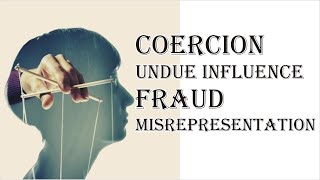 Coercion Undue Influence Fraud Misrepresentation  Indian Contract Act 1872  Law Guru [upl. by Truscott]