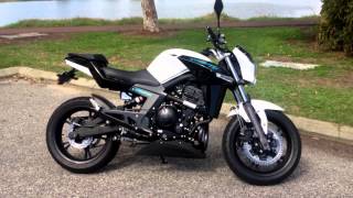 CF moto 650NK  Two Brothers titanium slipon exhaust sounds loud [upl. by Nonah]