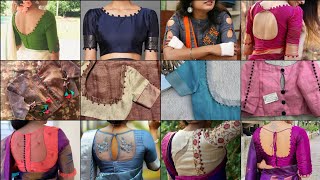 Blouse Designs 2024 Latest Images Using Potli Button Blouse Back Neck DesignBlouse Design Back Side [upl. by Ardnoik832]