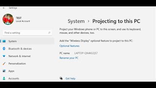 Fix Windows 11 Projecting To This PC Add The quotWireless Displayquot Optional Feature To Project This PC [upl. by Hannaoj7]