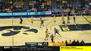 Michigan State vs Iowa CRAZY Ending  2023 College Basketball [upl. by Grous]