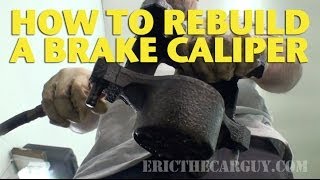 How To Rebuild a Front Brake Caliper EricTheCarGuy [upl. by Avlasor]