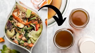 How I turn SCRAPS into Vegetable Broth  LowWaste Hacks [upl. by Wasserman167]