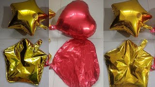 Remove Air from Foil Balloon Heart Shape Star Shape Happy Birthday Balloons [upl. by Adnoved959]