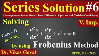 Series Solution 6 VImp  Frobenius Method  Case II Values of m are Same or Identical [upl. by Akirrehs]