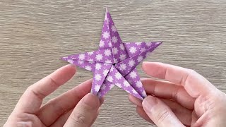 Christmas Star  Easy Origami Star [upl. by Ecineg]