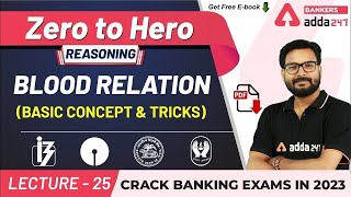 Blood Relation Basic Concept amp Reasoning Tricks  Adda247 Banking Classes  Lec 25 [upl. by Kcirtemed]