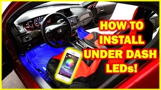 HOW TO Install MultiColoured LEDs Under Dash and Passenger Seating [upl. by Ecar]