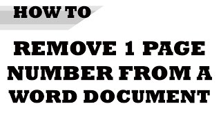 How to remove specific page numbers in word [upl. by Arde621]