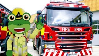 Fire Truck  Geckos Real Vehicles  Trucks For Kids  Learning Videos For Toddlers  Firefighters [upl. by Cassey]